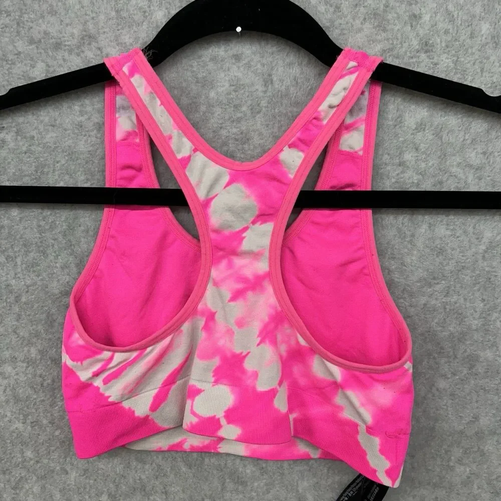 Victoria Secret Pink/White Seamless Lightly Lined Sports Bra Tie Die Size XS